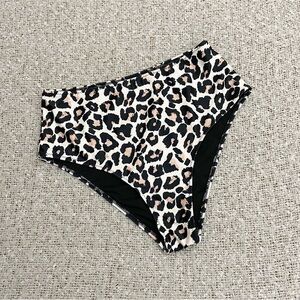Leopard Print High Waisted Bikini Bottom